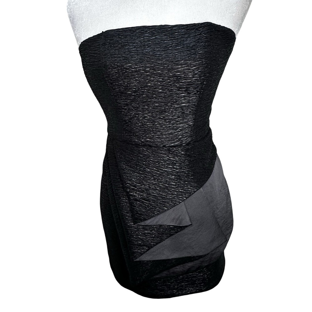 NWT BCBG Generation Little Black Cocktail Dress Sz 4 Pleated Strapless Boned